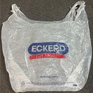 Vintage Eckerd Drugstore Pharmacy White Plastic Bag 11” x 17”